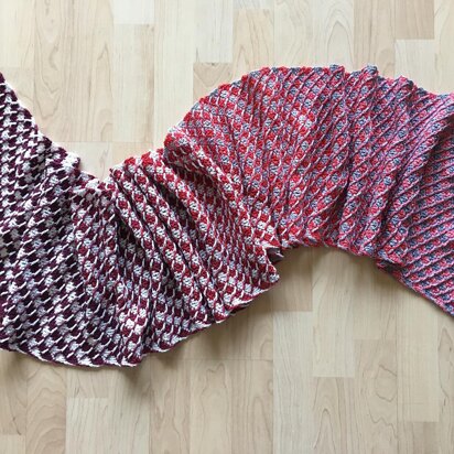 Strawberry Candy Stripe (Rectangular) Shawl