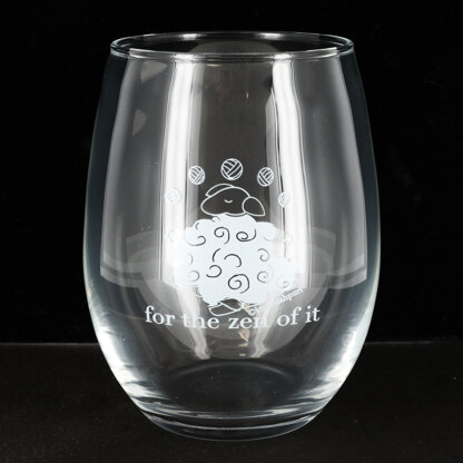 Knit Baah Purl Stemless Wine Glass - For the Zen of It 
