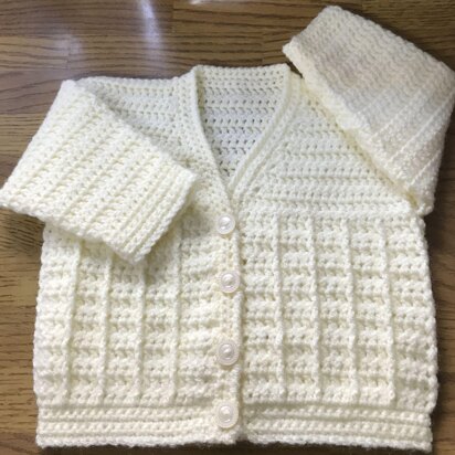 Rib Pattern Crochet Cardigan Pattern for Baby/Child.(1015)