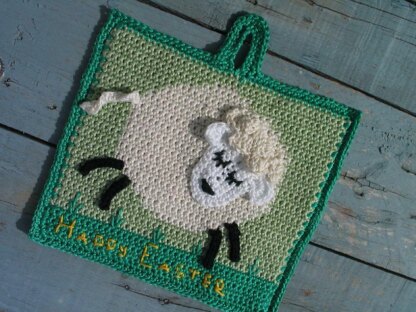 Larry Lamb Easter Potholder