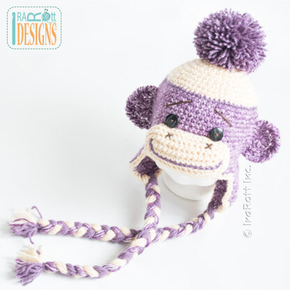 Full of Purpleness Sock Monkey Hat