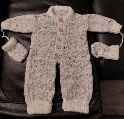 "Annmarie" Aran Knitting Pattern for Onesie