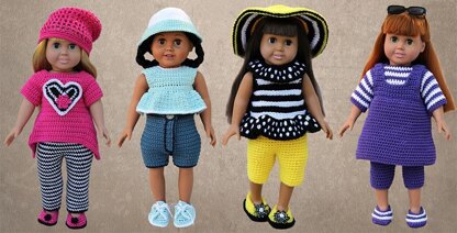 Shady Lane Capri Outfit Doll Clothes Pattern 18 inch American Girl Dolls