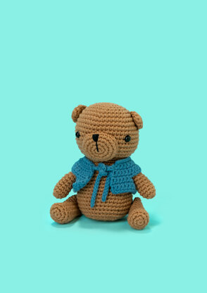 Enzo the Teddy Bear - Free Toy Crochet Pattern For Christmas in Paintbox Yarns Cotton Aran by Paintbox Yarns