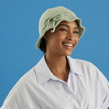 Making Waves Bucket Hat - Free Crochet Pattern for Women in Paintbox Yarns Cotton Mix DK by Paintbox Yarns