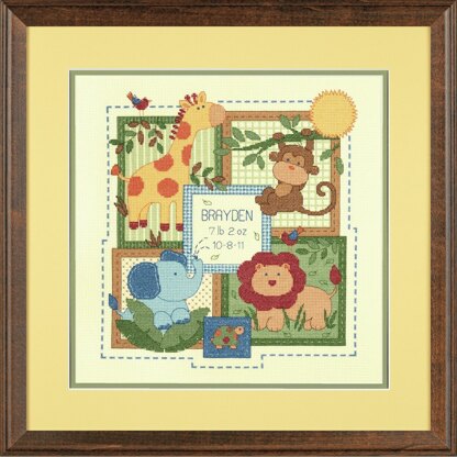 Dimensions Savanah Birth Record Counted Cross Stitch Kit - 12ix12in (30.5x30.5cm)