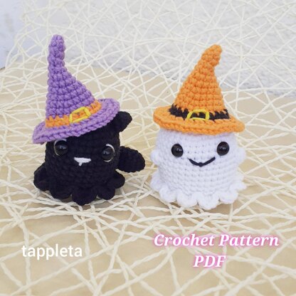 Mini witch hat crochet pattern, Halloween mini hat, Tiny hat amigurimi doll, Halloween ornament decor, Crochet keychain pattern, Party favor