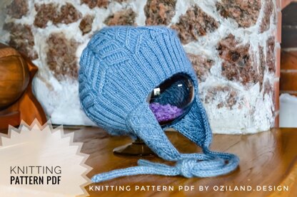 Knitted hat with ear flaps