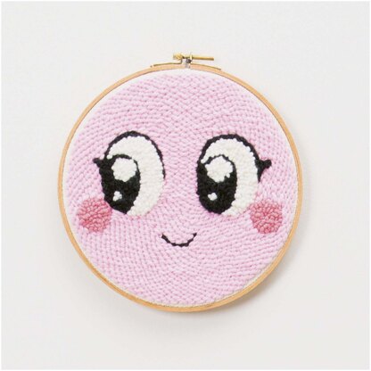 Rico Punch Needle Kit - Smiley Pink - 21.5cm