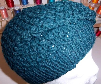 Purl Twist Knot Slouchy Hat