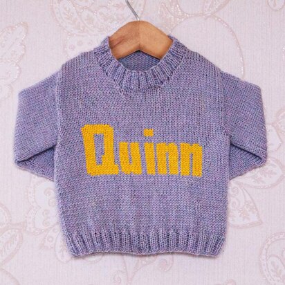 Intarsia - Quinn Moniker Chart - Childrens Sweater