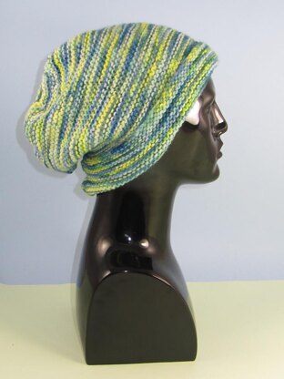 Chunky Self Striping Garter Stitch Slouch Hat