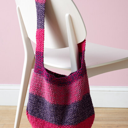 Blended Tote in Lion Brand Vanna's Choice and Vanna's Glamour - L10484 - knitting pattern