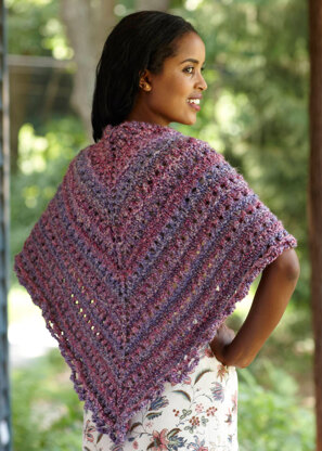 Splendid Triangle Shawl in Lion Brand Homespun - L0363