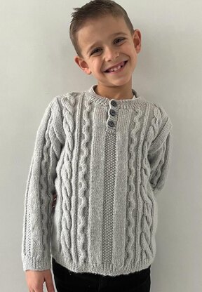 Boys Cable and Striped Lightweight Summer Jumper