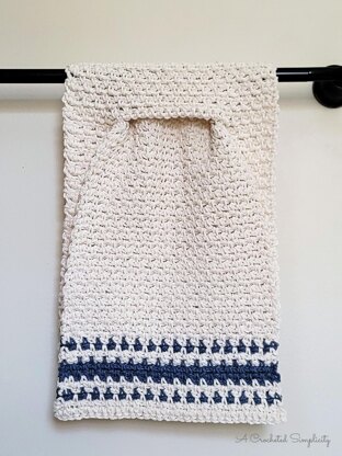 Farmhouse Striped Keyhole Hand Towel