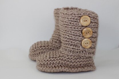 3 Button Childrens Slipper Boots