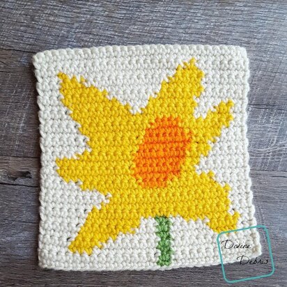 8" Tapestry Daffodil Afghan Square