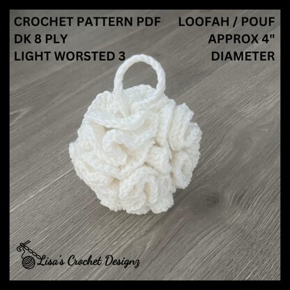 Snowy Loofah Pouf