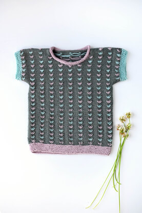 Floret Tee in Universal Yarn Wool Pop - Downloadable PDF