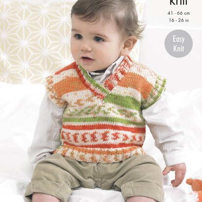 Baby Boys Sweaters and Tank Top in King Cole Cherish & Cherished DK - 4201 - Downloadable PDF