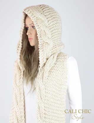 Adele Knit Hooded Scarf #807