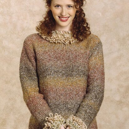 Knit Fringed Elegance Pullover in Lion Brand Homespun - 20002