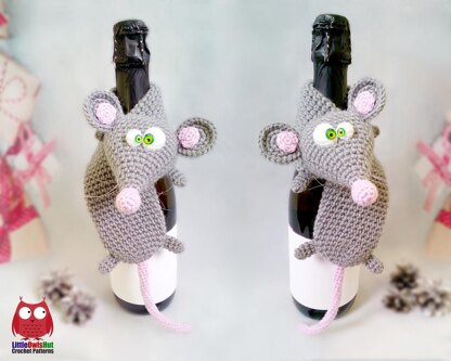277 Mouse scarf for wine or champaing bottle