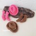 Mini cowboy hat and boots crochet