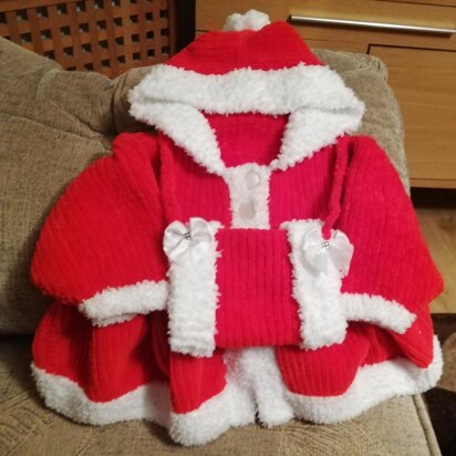 Christmas Eva Coat and Hand Muff 0-9mths