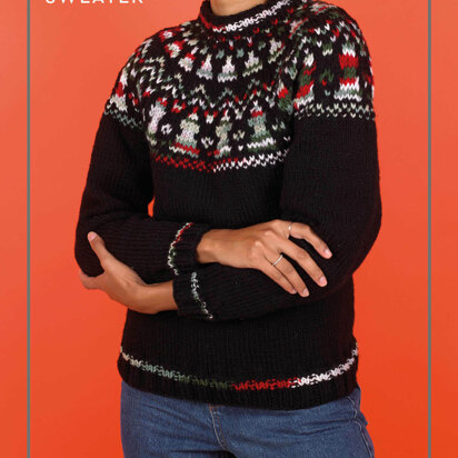 Yuletide Yoke Sweater - Free Knitting Pattern in Paintbox Yarns Simply Chunky & Chunky Pots