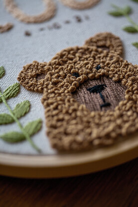 Vervaco Embroidery Kit With Ring Baby Bear Embroidery Kit - 16cm x 16cm (6.4in x 6.4in)
