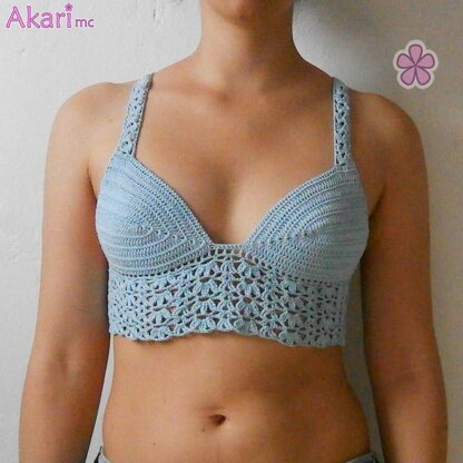 Crochet bralette with flowers _ M27