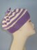 Simple Stripe Topknot Beret Hat