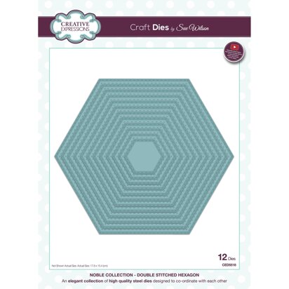 Creative Expressions Sue Wilson Noble Double Stitched Hexagon Craft Die