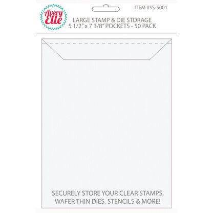 Avery Elle Stamp & Die Storage Pockets 50/Pkg - Large 5.5"X7.375"