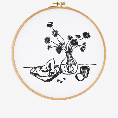 DMC Daisies and Pears Still Life Embroidery Pattern - PAT2006 - Downloadable PDF