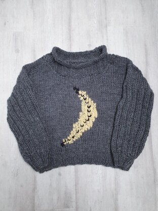 Super chunky jumper with banana motif