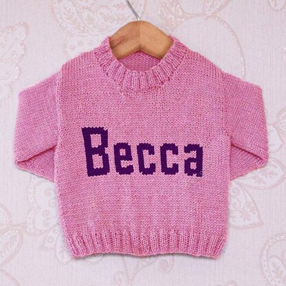 Intarsia - Becca Moniker Chart - Childrens Sweater