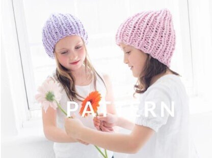 Mini Cotton Beanie in Loopy Mango Big Cotton - Downloadable PDF