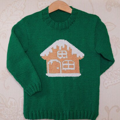 Intarsia - Gingerbread House Chart - Childrens Sweater