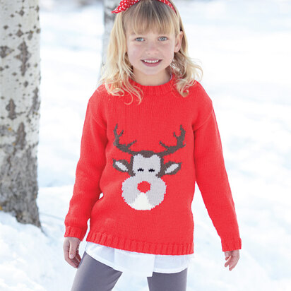 Reindeer Sweater in Sirdar Wash 'n' Wear Double Crepe DK - 2373 - Downloadable PDF