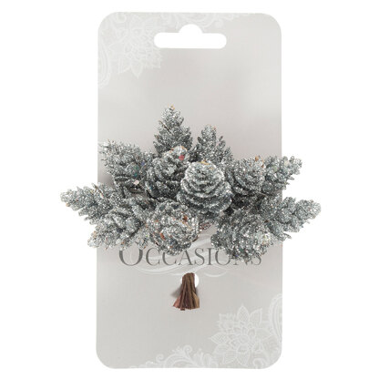 Groves Pinecones: Glitter: 12 x 12 Stems: Silver