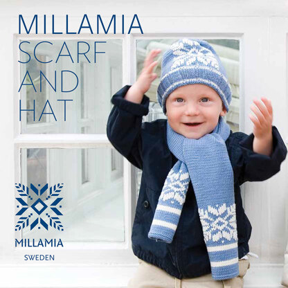 "Hat And Scarf" - Hat Knitting Pattern For Babies in MillaMia Naturally Soft Merino