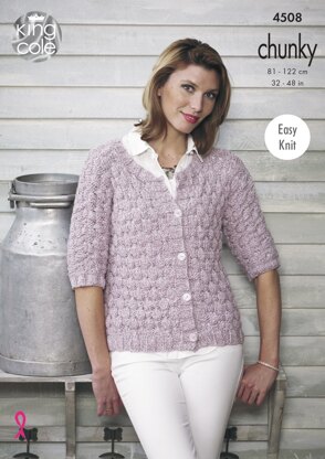 Top & Cardigan in King Cole Chunky - 4508 - Downloadable PDF | LoveCrafts