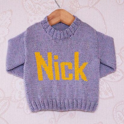 Intarsia - Nick Moniker Chart - Childrens Sweater