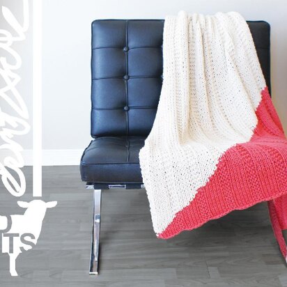 Triangle Color Blocked Throw Blanket (2015001) - knitting pattern