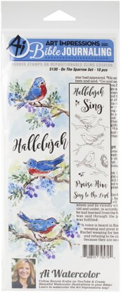 Art Impressions Bible Journaling Watercolor Rubber Stamps - On The Sparrow