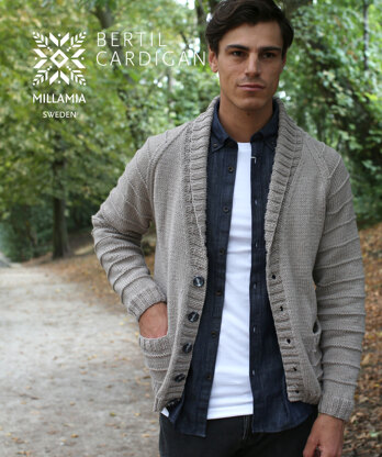 Bertil Cardigan - Knitting Pattern For Men in MillaMia Naturally Soft Aran