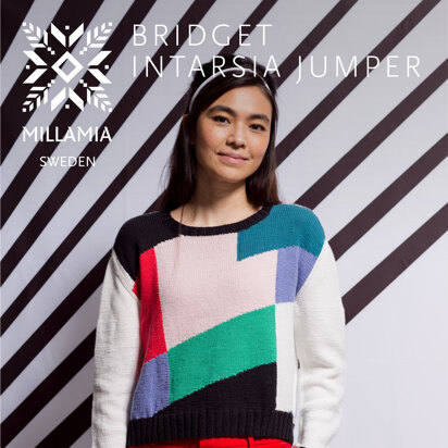 Bridget Intarsia Jumper - Sweater Knitting Pattern For Women in MillaMia Naturally Soft Cotton by MillaMia